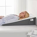 Yojoker 34" Extra-Long Wedge Pillow, Bed Incline Cushion for Sleeping, Reflux,Snoring, Full-Back Support, Soft Supportive Foam Triangle Pillow, Removable Washable Cover, 7.5" White Gray