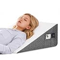 Yojoker Wedge Pillow for Sleeping - 7.5 Inch Bed Wedge Pillow for Headboard, High Density Foam Triangle Pillow for Elevated Sleeping, Snoring, Post Surgery Support, Back &amp; Leg Elevation, White Grey