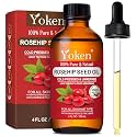 Yoken Cold Pressed Organic Rosehip Seed Oil for Skin &amp; Hair, 4oz