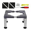YOKIVE Mini Fridge Stand, Adjustable Base Tray Riser for Refrigerator Washer Dryer AC Water Cooler, 4 Strong Feet, 11.4"-12.6" Height