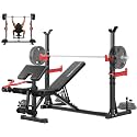 YOLEO Olympic Weight Bench Set, Heavy Duty Bench Press Rack for Home Gym