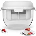 Yomate-Greek Yogurt Maker with Fine Mesh Strainer, Removable Pressure Plate, used as Storage Container with Lid–yogurt strainer also Perfect for Making Paneer, Kefir, Tofu, Cheese,and More.