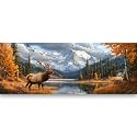 Yomiie Large 5D Diamond Art Kits for Adults, Elk Diamond Painting Art Animals DIY Full Round Drill Kits, Embroidery Rhinestone Diamond Crystal Craft Canvas Home Wall Decor 31.5x11.81 inch