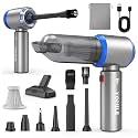 Yomile Mini Vacuum Cleaner, 2 in 1 27000PA Brushless Car Vacuum Air Duster 9000mAh Battery Air Blower Handheld Vacuum for Car,Office and Home (Black)