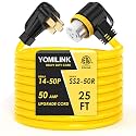 YOMILINK 25 Feet 50 Amp RV/Generator Cord,NEMA 14-50P to SS2-50R Twist Lock