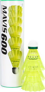 yonex mavis 600 pack of 6 nylon shuttle  - yellow