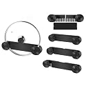 YONGAIJIA 4 Pack Pot Lid Organizer for Cabinet Door, Fits 6-14in Lids Black