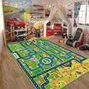 yongjoy Car Rug Road Map Area Rug, 36" x 48" Non-Slip Floor Mat