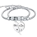 Yonhon Father Daddy Daughter Bracelet Necklace for 2,Dad Daughter Matching Necklace Set for 2