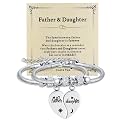 Yonhon Father Daddy Daughter Bracelet Necklace for 2,Dad Daughter Matching Necklace Set for 2