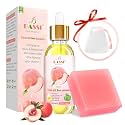 Yoni Oil & Yoni Soap Bar for Women - 2 FL OZ Peach Fresh Feminine Care Oil & 5.29 oz Handcraft Feminine Wash Yoni Bar, Remove Odor, Hydration, Restores pH Balance, Pure Natural