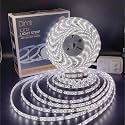 Yonikku Bright White LED Strip Lights - 32.8FT Waterproof Outdoor &amp; Indoor LED Tape Light (6500K, Plug-in)