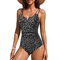 Yonique Womens One Piece Swimsuit Tummy Control - Slimming Bathing Suit V Wired Full Coverage 2026 Swimwear