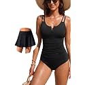 Yonique Womens One Piece Swimsuit Tummy Control - Slimming Bathing Suit V Wired Full Coverage 2026 Swimwear