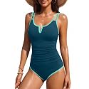 Yonique Womens One Piece Swimsuit Tummy Control - Slimming Bathing Suit V Wired Full Coverage 2026 Swimwear