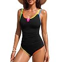 Yonique Womens One Piece Swimsuit Tummy Control - Slimming Bathing Suit V Wired Full Coverage 2026 Swimwear