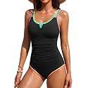 Yonique Womens One Piece Swimsuit Tummy Control - Slimming Bathing Suit V Wired Full Coverage 2026 Swimwear