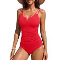 Yonique Womens One Piece Swimsuit Tummy Control - Slimming Bathing Suit V Wired Full Coverage 2026 Swimwear