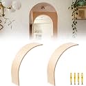 Yookeer 2 Pcs 10.75 x 10.75 x 3.54 Inches Wooden Doorway Arch Corner Kit with Screws Wood Rounded Arch Trim for Drywall Wall Renovation Paintable DIY Archway Molding for Entryway Living Room