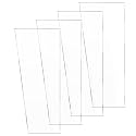 Yookeer 4 Pcs Tempered Glass for Gaslights, Long, Heat-resistant， Long