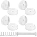 Yookeer 8 Pcs Wood Closet Rod Socket 1-3/8" Pole Holders, White