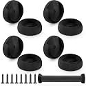 Yookeer 8 Pcs Wood Closet Rod Socket 1-3/8" Pole Holders, Black