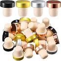 Yookeer 24 Pcs Cork Bottle Stoppers T-Shaped,Black, Silver, Gold, Rose Gold