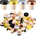 Yookeer 36 Pcs Cork Bottle Stoppers T-Shaped,Black, Silver, Gold, Rose Gold