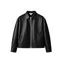 YOONIKK Mens Trending Vegan Leather jacket Zip-Up