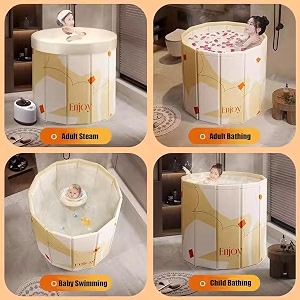 bath tub for adult for bathroom tub for home spa maintains hot amp cold temperature drainage hole thickened layer for hot and ice bath tub for adults yellow flower