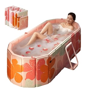 bath tub for adult for bathroom tub for home spa maintains hot amp cold temperature drainage hole thickened layer for hot and ice bath tub for adults peach flower