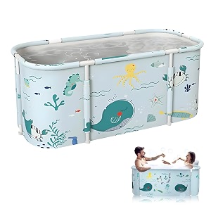 bath tub for adult for bathroom tub for home spa maintains hot amp cold temperature drainage hole thickened layer for hot and ice bath tub for adults blue fish
