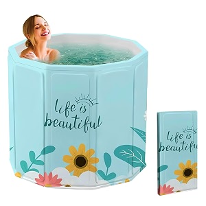 bath tub for adult for bathroom tub for home spa maintains hot amp cold temperature drainage hole thickened layer for hot and ice bath tub for adults flower