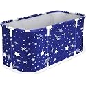 Bath tub for adult for bathroom Tub for Home SPA, Maintains Hot &amp; Cold Temperature, Drainage Hole, Thickened Layer for Hot and ice bath tub for adults (Blue Star)