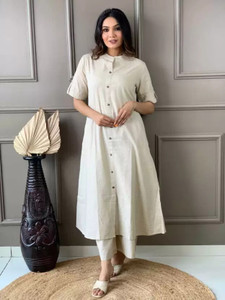 YORBAX Women Pure Cotton Kurta Palazzo Set