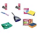 York Kharata Broom + Sponge Wipes 3 Pcs + Kitchen Scouring Sponge Premium 5 Pcs + Dust Pan + Steel Mesh Scrubber Mega 2 Pc + Microfiber Floor Cloth Power Collect (Combo_5_CT)