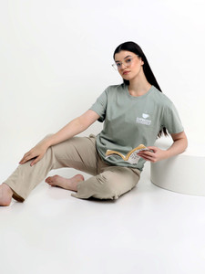 Yoroko Women Solid Beige Top Pyjama