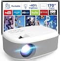 YOTON Andriod 5G WiFi Projector Home 4K Support 1080P Smartphone Full HD Portable Builtin YouTube Other Apps Auto Keystone 4000 Lumens 200" Screen Compatible 4K TV Stick (N-1 Android Projector)