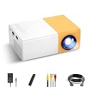 YOTON UC 500 Projector, Support HDMI, AV, SD, USB Interfaces (Yellow) 3500 lm LED Corded Projector UC500, 400LM Portable Mini Home Theater LED Projector with Remote Controller