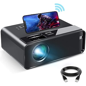 yoton wifi mini projector1080p hd portable projector with 4600 lux and 20034 screen compatible with androidioshdmiusbsdvga portable projector - black