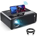 Yoton Wifi Mini Projector,1080P Hd Portable Projector With 4600 Lux And 200" Screen, Compatible With Android/Ios/Hdmi/Usb/Sd/Vga Portable Projector 3 - Black