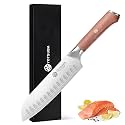 YOTSUBA 7" Santoku Japanese Chef Knife – Forged High Carbon Stainless Steel (HRC 56±2) – Precision Edge &amp; Long-Lasting – Ergonomic Rosewood Kitchen Knife Handle – Gift for Home Cooks and Pro Chefs