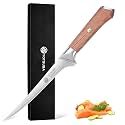 YOTSUBA Japanese Fillet Knife, 7 Inch Fish Knives for Filleting, Razor Sharp High Carbon Steel Boning Knife with Ergonomic Rosewood Handle, Ideal Gift for Family and Friends