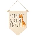 You Bet Giraffe I'm Cute,Giraffe-Nursery Wall Décor Gift for Baby Boys Girls Kids-Canvas Hanging Flag Banner Pennant Wall Decor for Nursery Kid's Room Playroom