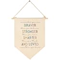 You are Braver Than You Believe Stronger Than You Seem,Classroom Wall Flag Decor,Playroom Wall Pennant Decor,Winie Quote the Pooh, Nursery Homeschool Canvas Hanging Pennant Banner Wall Decor Gift