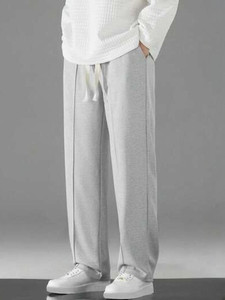 You Forever Solid Men Grey Track Pants