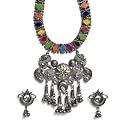 YouBella Jewellery Oxidised Silver Necklace Jewellery Set with Earrings for Girls and Women