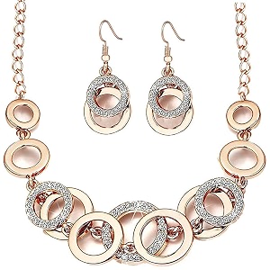 youbella jewellery sets for women crystal studded necklace jewellery set bracelet with earrings for girlswomen