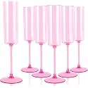 YOUBET 24Pack Pink Plastic Champagne Flutes 6 oz