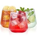 YOUBET 40Pack Plastic Ribbed Wine Glasses for Wedding Parties Bar